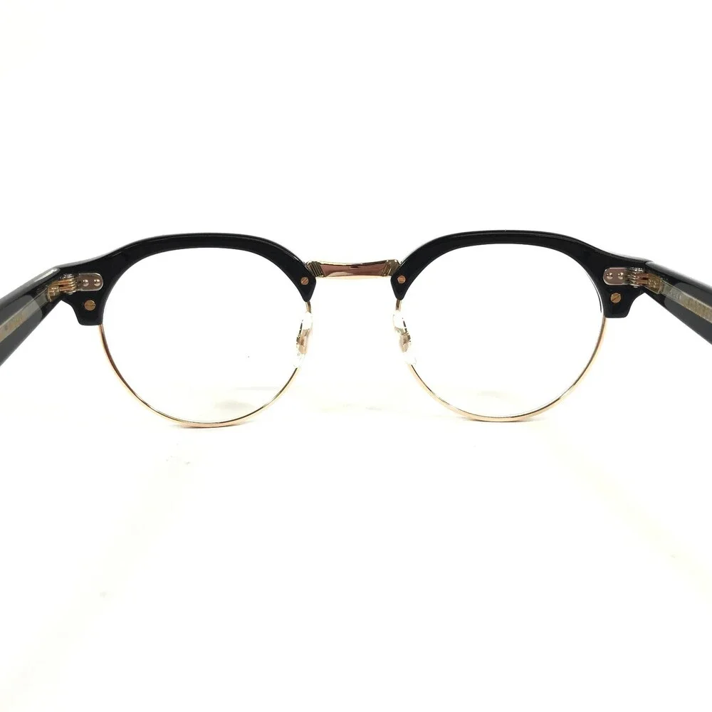 Garrett Leight Eyeglasses Frames OAKWOOD BKG Black Gold Round Full Rim 47-23-145